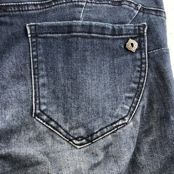 Democracy Womens Jeans Size 2 Distressed Skinny Leg Blue Denim Stretch Ankle - Picture 14 of 16
